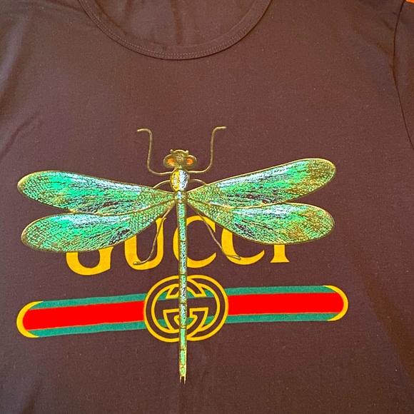 Gucci Slim Dragonfly Midnight Blue Tee 
